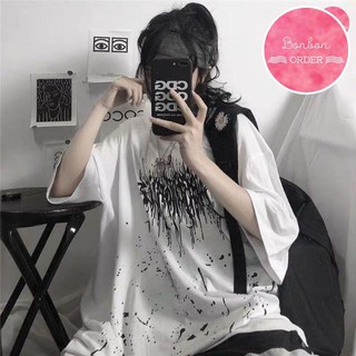 Áo thun tay lỡ áo phông tay lỡ form rộng ulzzang hình vẩy sơn bụi unisex -