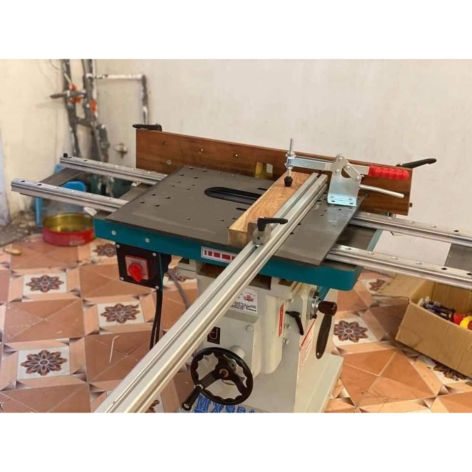Combo bàn trượt chế , bàn  chế cắt phôi- quy cánh : bàn trượt chế + khung nhôm 1 mét + cữ chặn + kẹp gỗ như ảnh