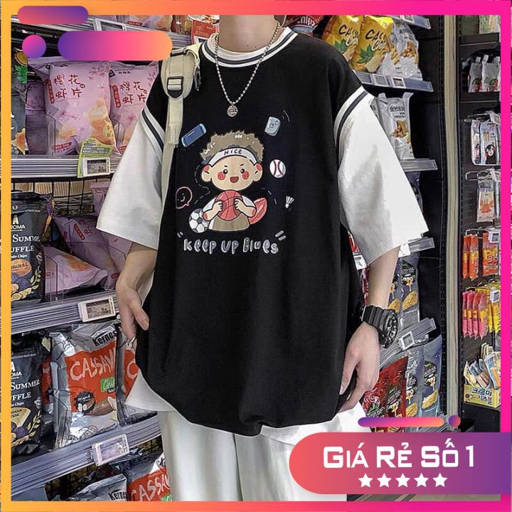 [RẺ VÔ ĐỊCH] Áo Thun Tay Lỡ Bóng Chày Cậu Bé Siêu Cute | BigBuy360 - bigbuy360.vn