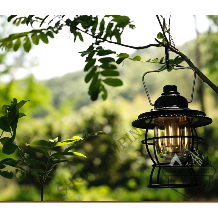 Đèn Retro Lamp phong cách vintage cổ điển, đèn treo lều pin sạc cắm trại dã ngoại - Camping VietNam