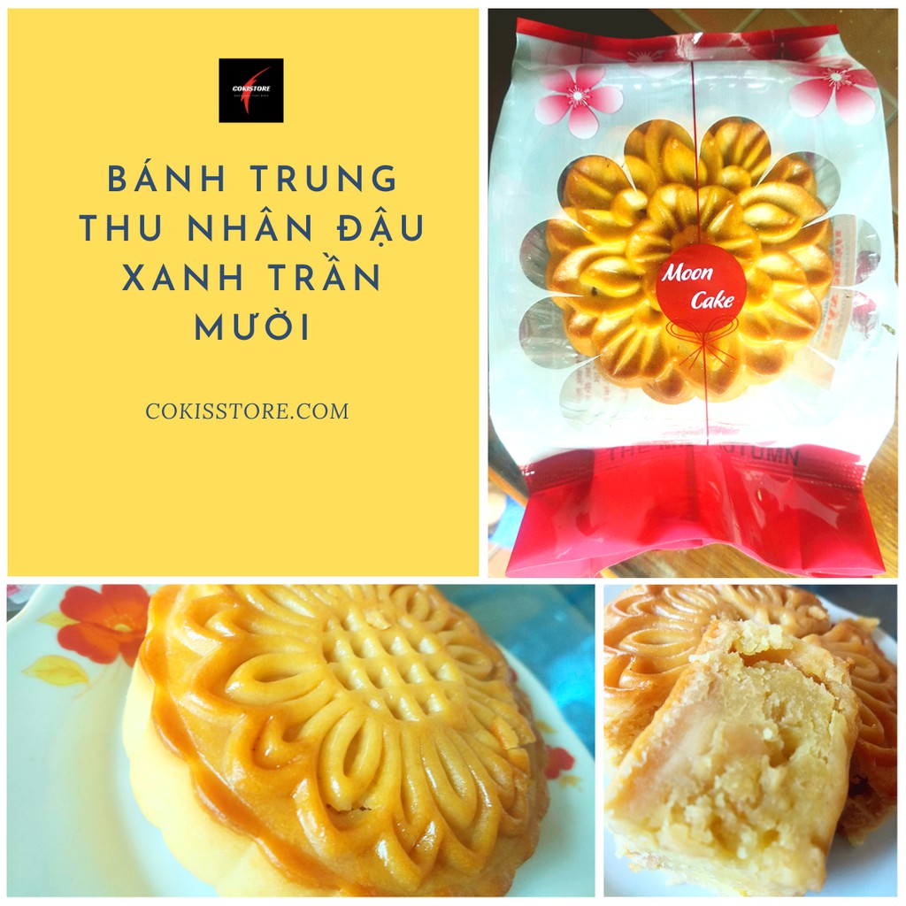 Bánh trung thu nhân đậu xanh Trần Mười. -Bách hóa CokiStore-