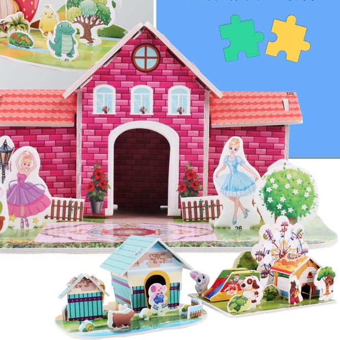 [HCM]Lắp ghép mô hình 3D nhiều mẫu bằng xốp cho bé màu sắc xinh xắn  - Selenshop