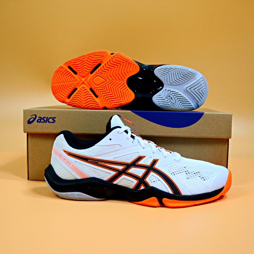 Giày Asics GeL Blade 8 Trắng- Giày Bóng Chuyền, Cầu Lông cổ thấp đệm gel tăng đàn hồi bật nhảy êm thoáng khí độ bền cao