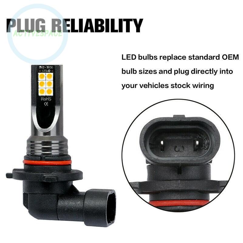 Bộ 2 bóng đèn LED 20000LM đuôi 3000K Turn 3030 LED 360 9006 DC 9-32V chất lượng cao