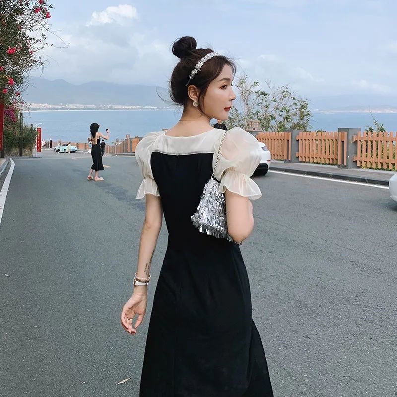 Women's Fashion Plain Dress Korean Loose Dress
