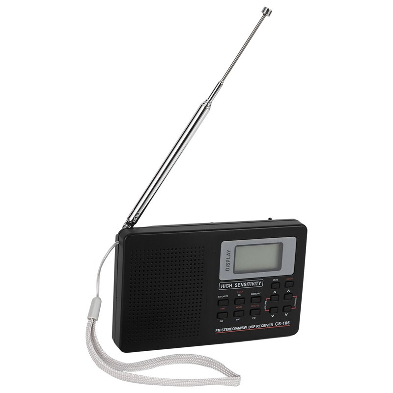 Mini Fm Radio Portable Radio Receiver Support Fm/Am/Sw/Lw/Tv Sound Full Frequency Radio Receiver Support Alarm Clock For Elderly(9K)