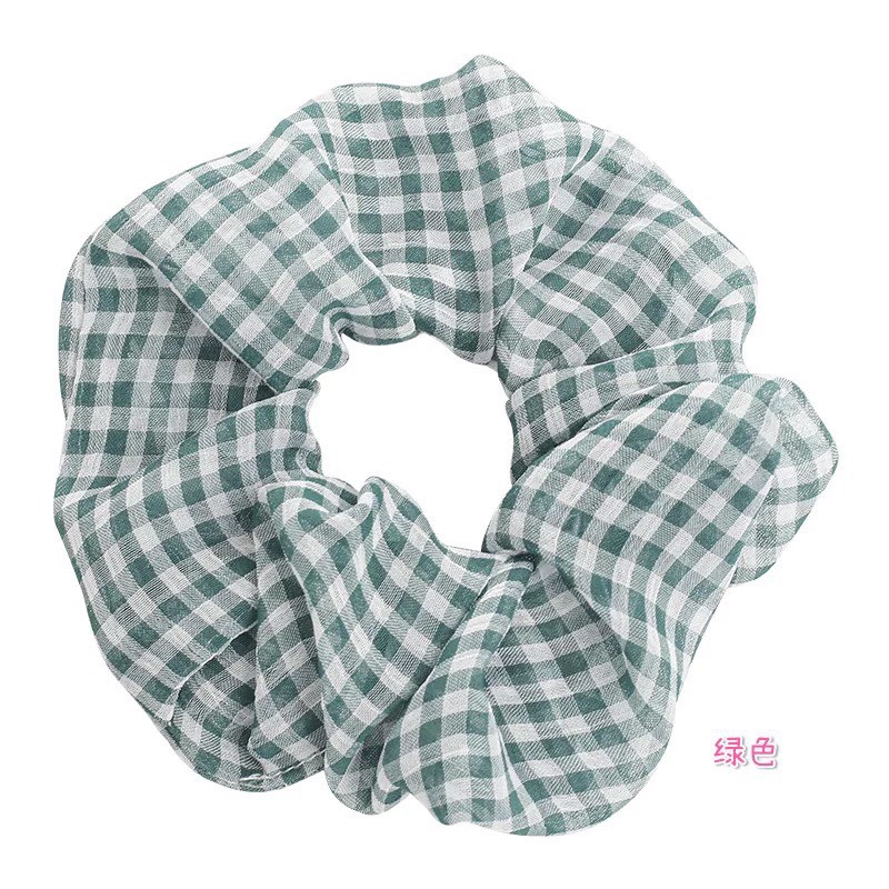 COMBO 2 Dây Buộc Tóc Vải Caro scrunchies phong cách vintage hot trend