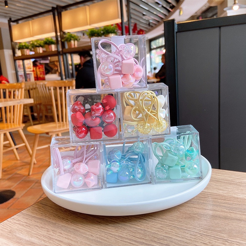 Set 10 Dây Cột Tóc Nhiều Màu Sắc Xinh Xắn Cho Bé Gái