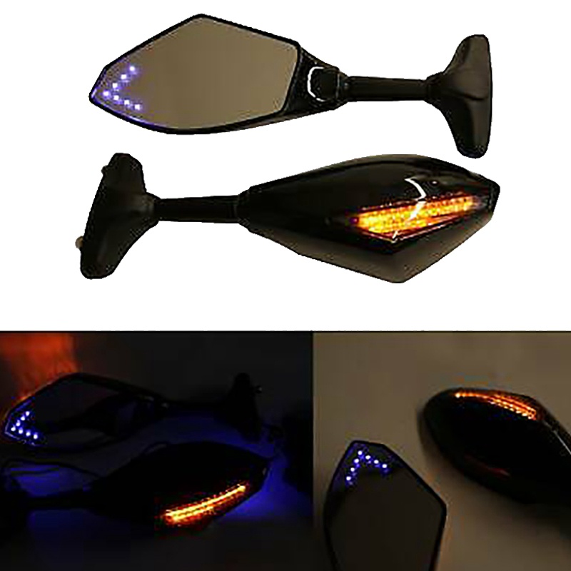 Gương chiếu hậu có đèn LED cho xe máy Yamaha YZF R1 R6 FZ1 FZ6 600R R3