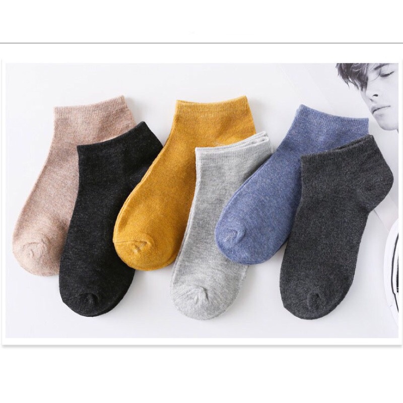 Tất chân nam nữ cổ ngắn, vớ unisex muối tiêu nhiều màu 8H