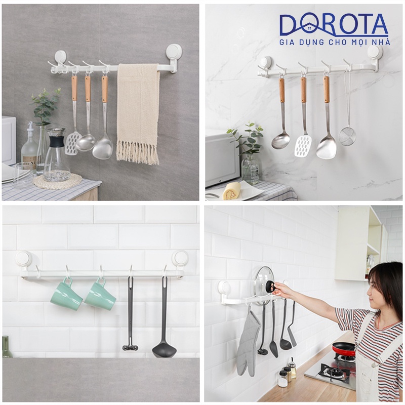 Kệ nhà tắm dán tường DOROTA giá để bếp đa năng treo khăn Towel Rack không cần khoan AW556