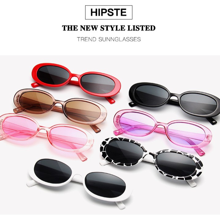 Kính mát gọng Oval bằng nhựa phong cách châu Âu mới cho nam và nữ