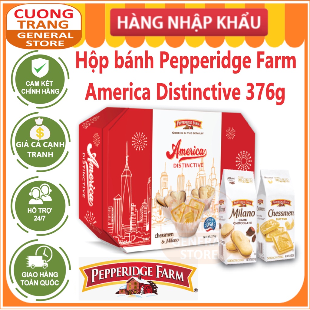 Hộp bánh quy pepperidge farm america distinctive 376g