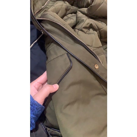 Áo parka zara hàng aut màu rêu