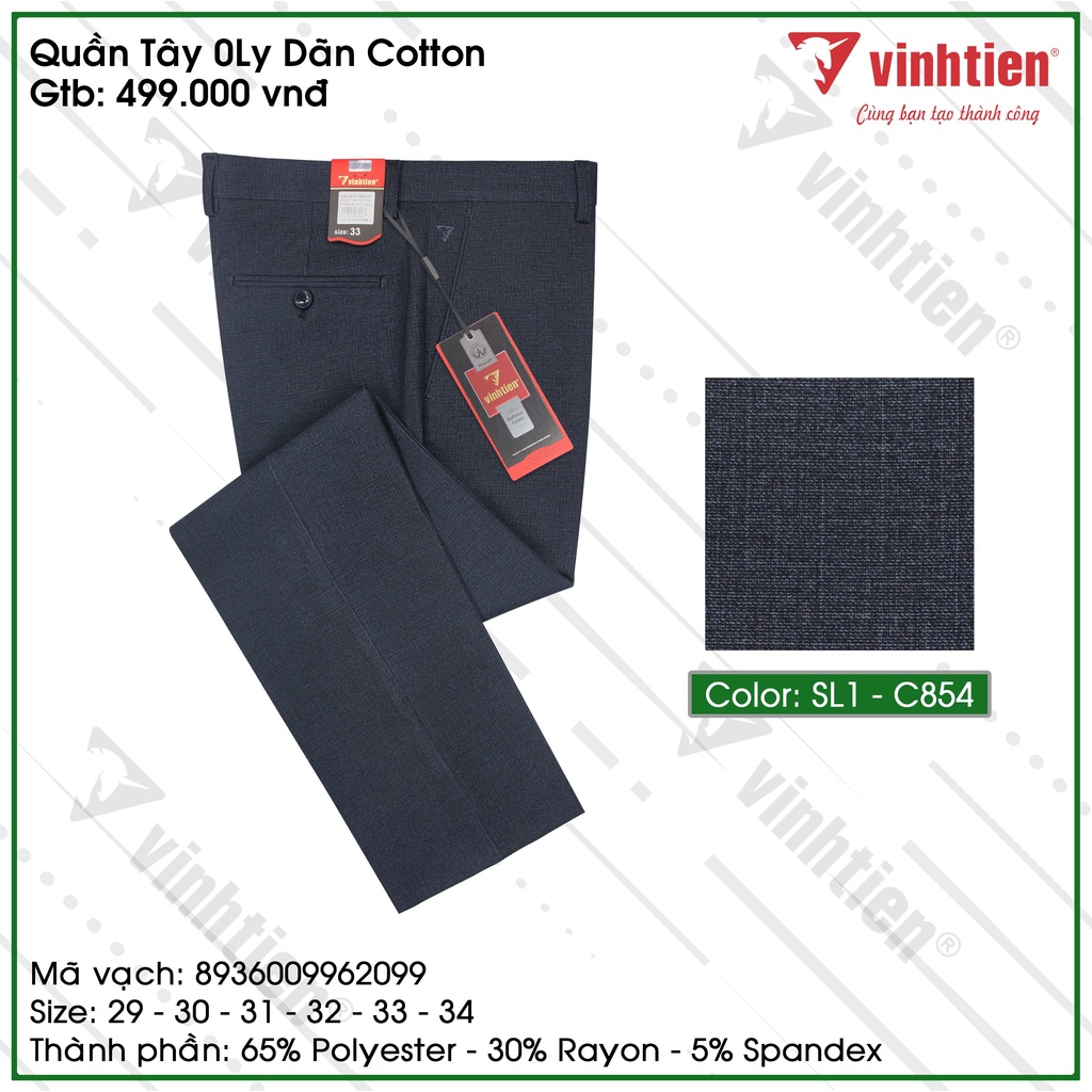 Quần Tây 0ly Classic Dãn Cotton 499 Vĩnh Tiến - Nhiều màu