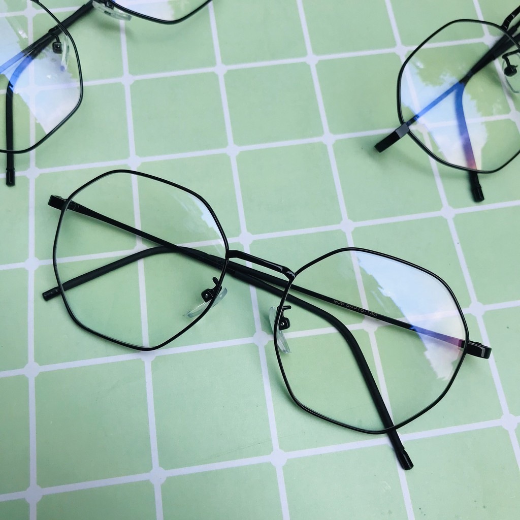 Kính mắt đa giác không độ chống bụi thời trang nam nữ