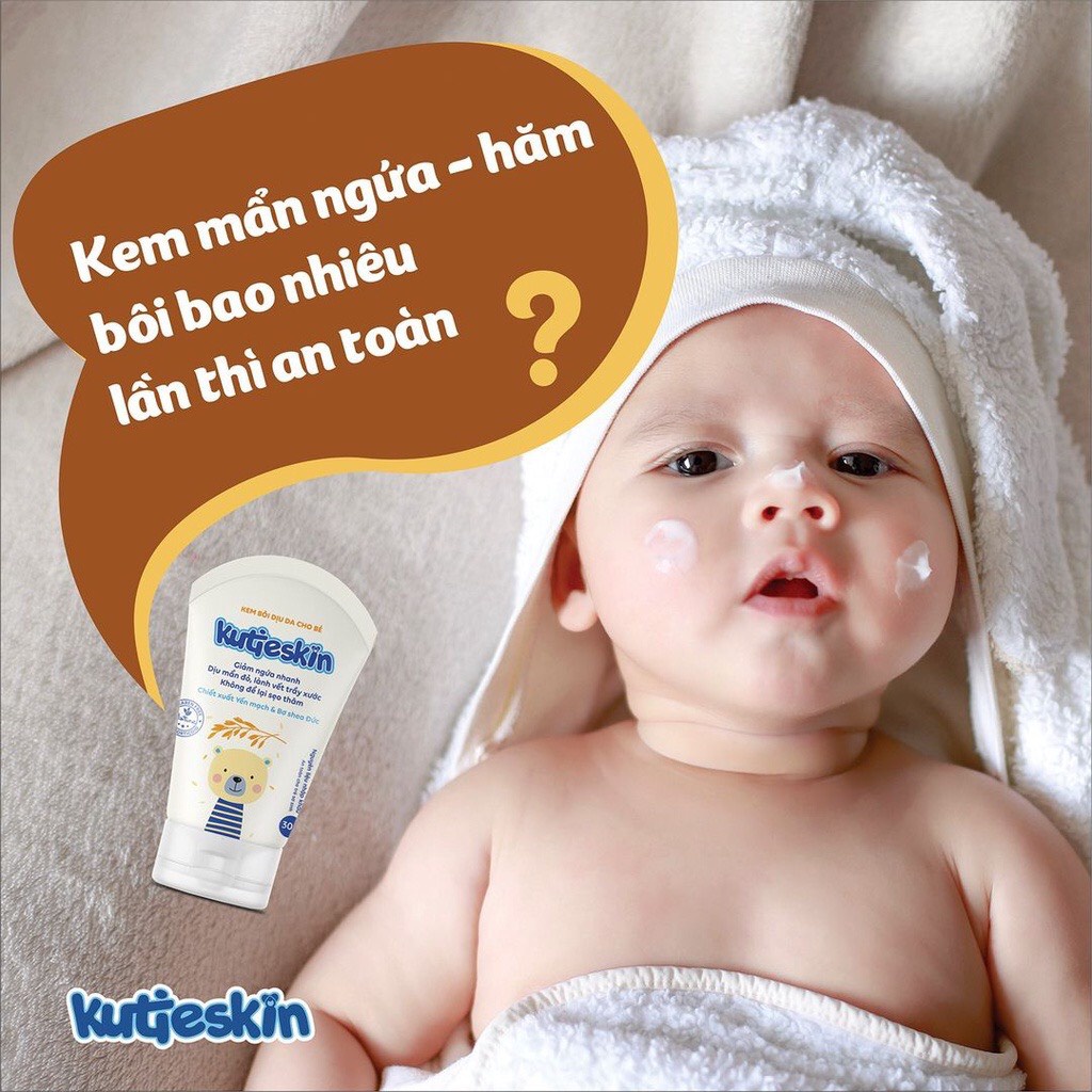 KUTIESKIN Kem bôi dịu da, mẩn ngứa 30gr giành cho da bé sơ sinh và trẻ nhỏ bị rôm sảy muỗi đốt côn trùng cắn