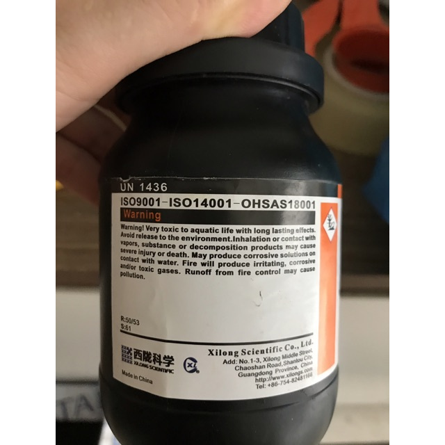 Hoá chất Hoá chất zinc powder kẽm bột Xylong lọ 500g Zn CAS 7440-66-6