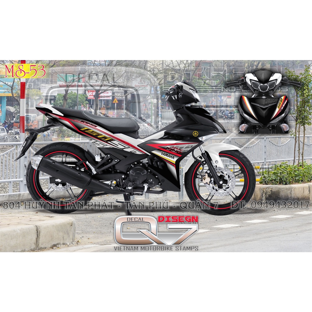 TEM RỜI EXCITER 150 TRẮNG ĐEN