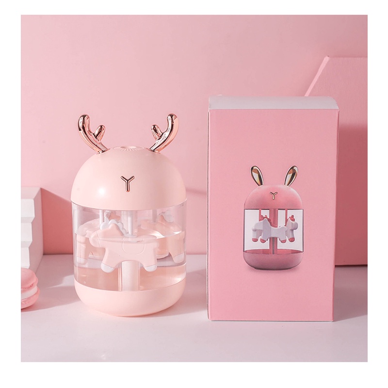 Máy tạo độ ẩm Fnelse khuếch tán tinh dầu 300ml tích hợp đèn led phối động vật dễ thương