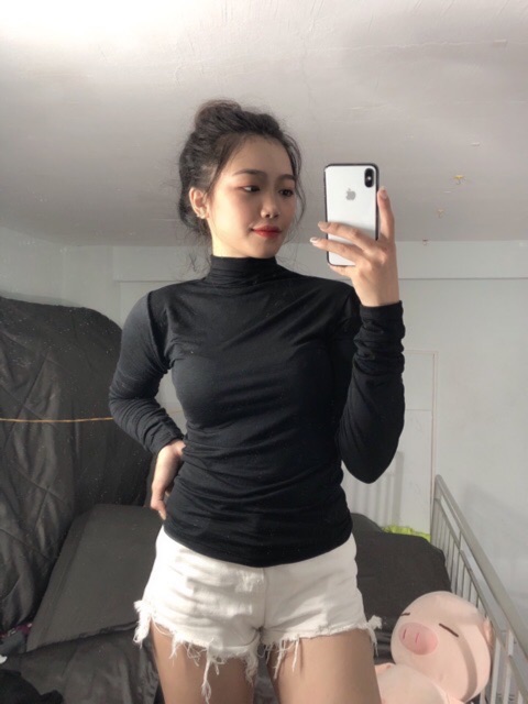 ÁO THUN CỔ LỌ HÌNH THẬT 100%