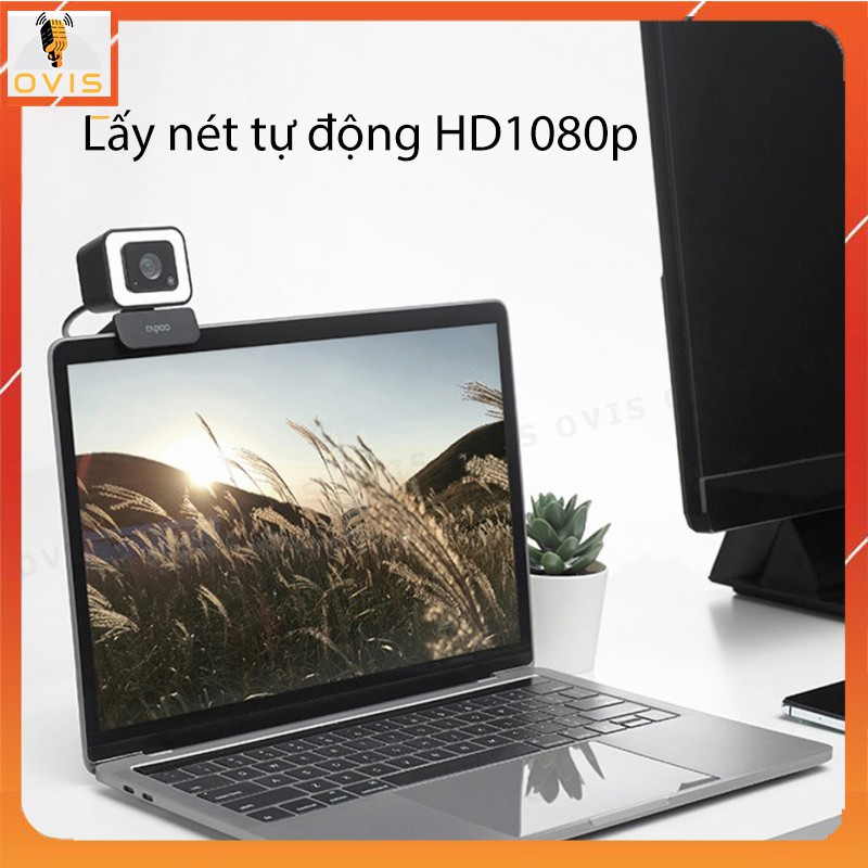 Rapoo C270L - Webcam Họp Trực Tuyến Lấy Nét Tự Động HD 1080p, Góc Siêu Rộng 105°, Giảm Tiếng Ồn Kép