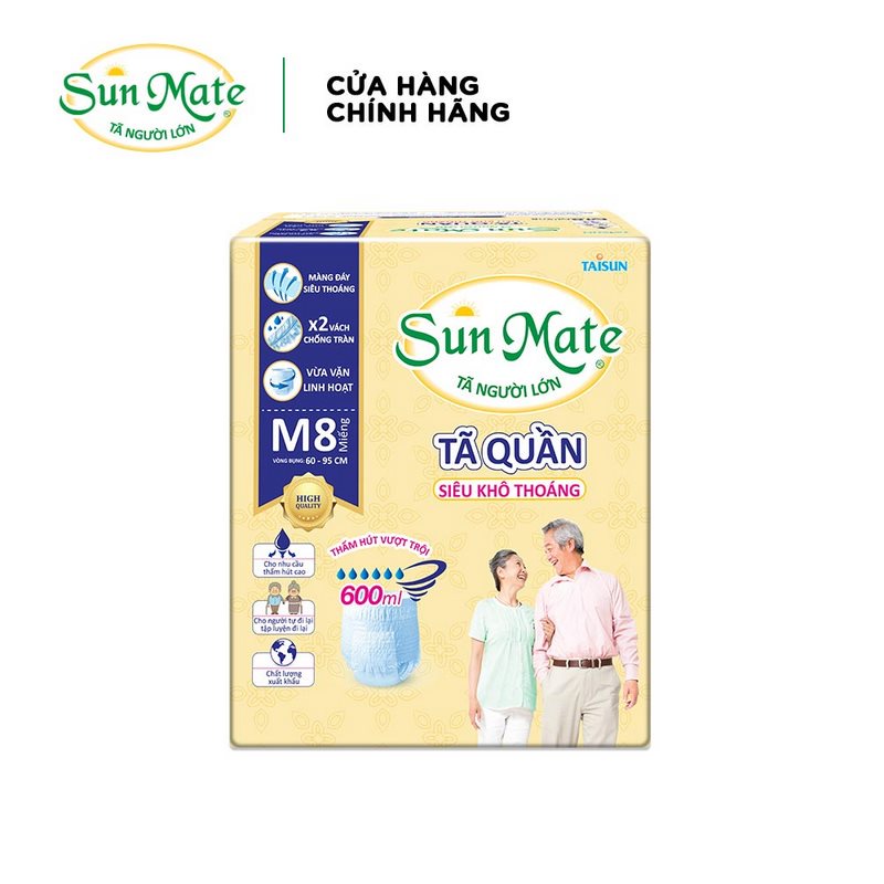 [Mã BMBAU50 giảm 7% đơn 99K] Tã quần người lớn siêu khô thoáng SunMate M08-L07