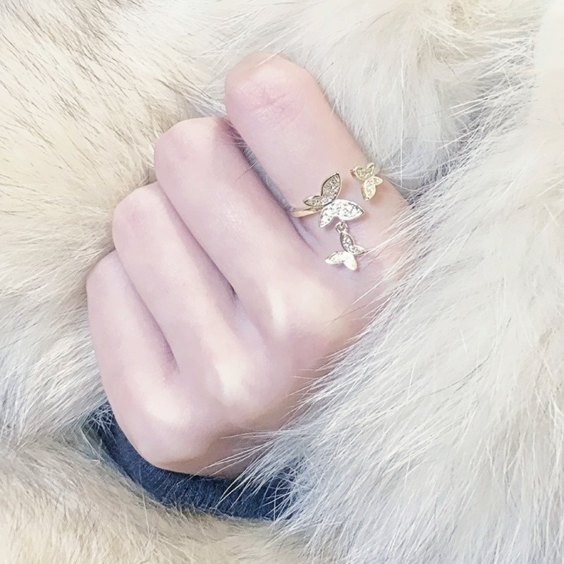 Set 5 nhẫn đeo tay kim loại đính đá thời trang dành cho nữ