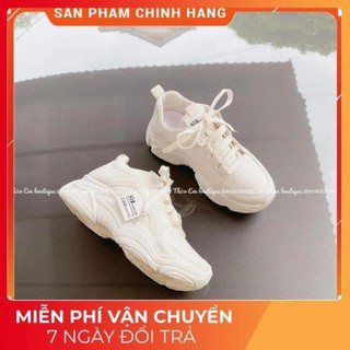 Giày thể thao sneaker nữ màu Kem (fom nhỏ) đế cao 4p mã S18 Xuất Hàn siêu đẹp