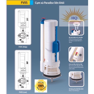 VAN XẢ BỒN CẦU LIỀN 1 KHỐI - CỤM XẢ PARADISE FV05