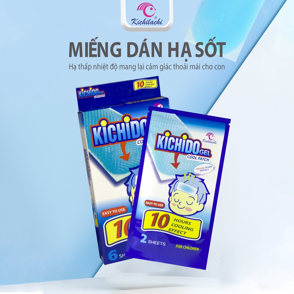 Miếng Dán Hạ Sốt Kichido Giúp Bé Hạ Nhiệt, Giảm Sốt, Làm Mát Tự Nhiên Dùng Được Cho Trẻ Sơ Sinh
