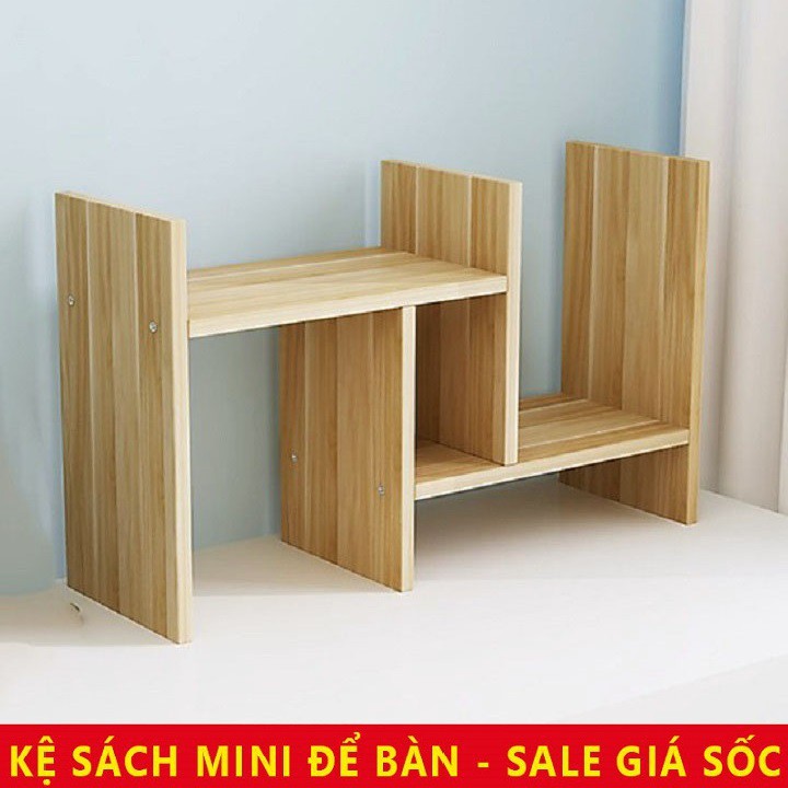 [SALE] Kệ giá sách để bàn học hoặc bàn làm việc, bằng gỗ MDF. Hàng lắp ráp mini giá rẻ 35x50x20