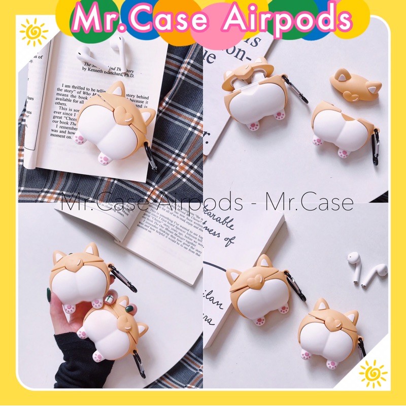 Case Airpods 1/2 Vỏ Ốp Đựng Tai Nghe Chú Cún Vàng