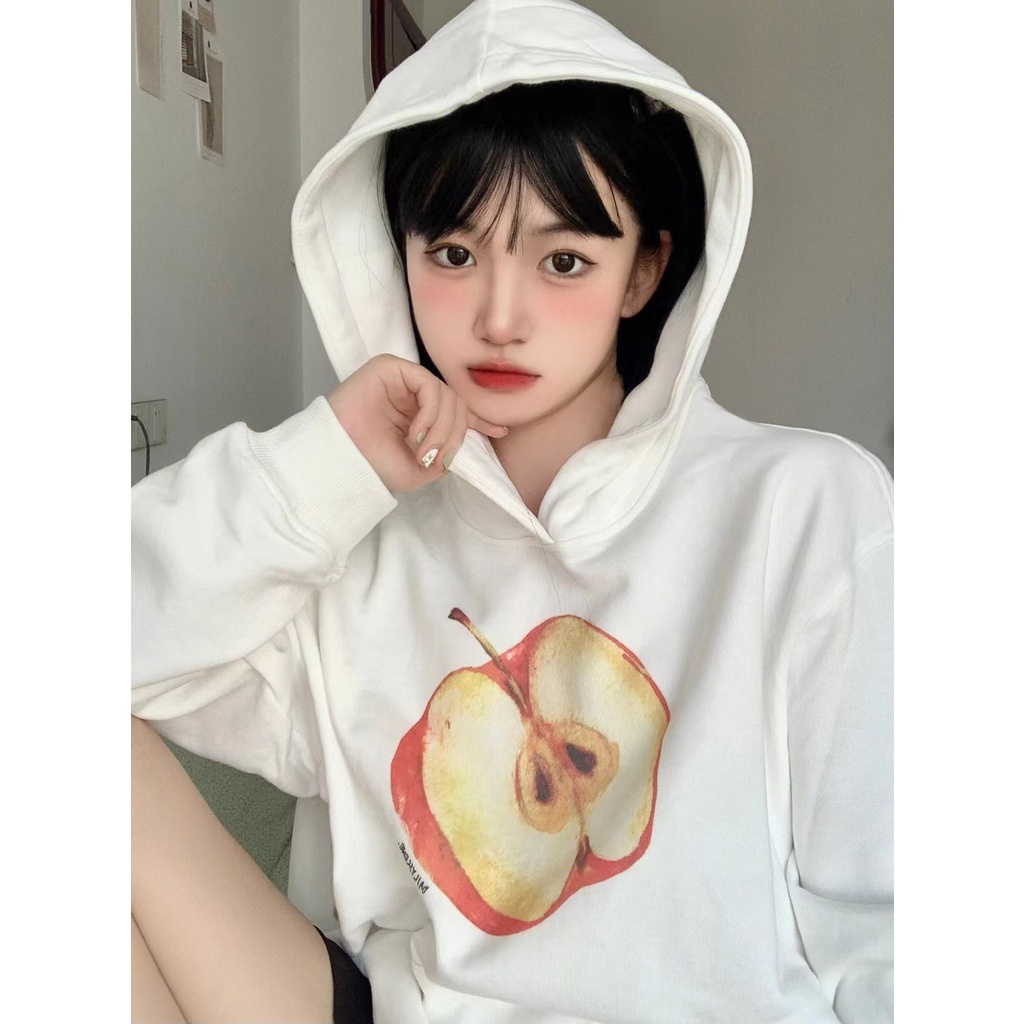 NRVP Áo Hoodie Tay Dài Oversize In Họa Tiết Phong Cách Hàn Quốc Kiểu Mới Cho Nam / Nữ