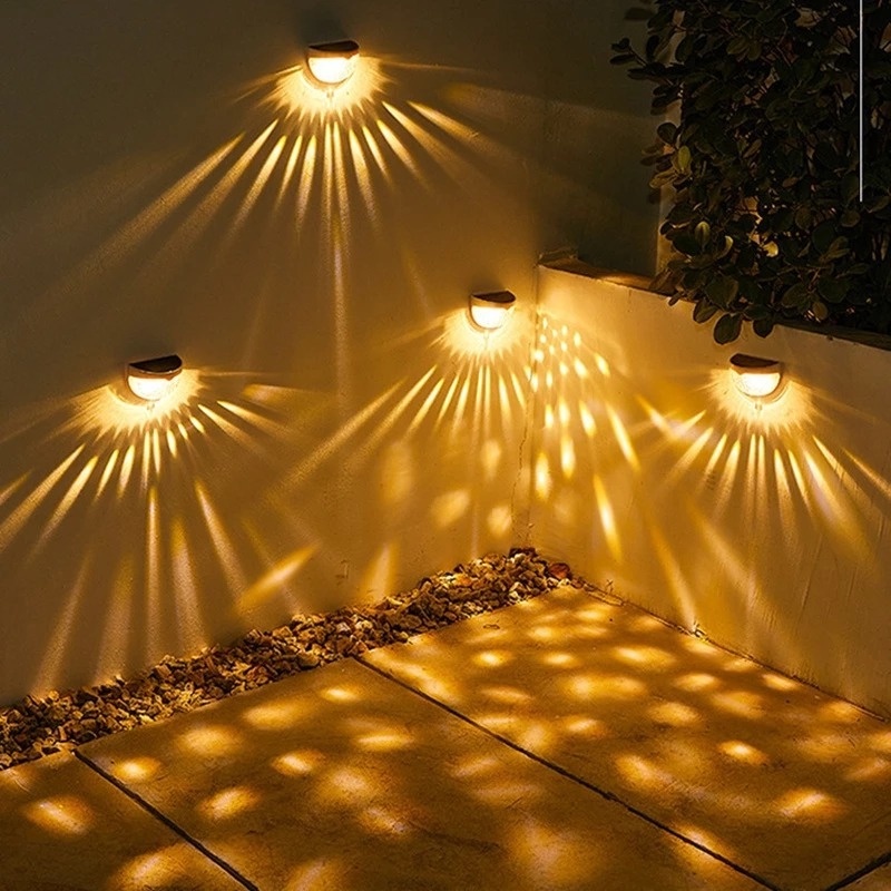 Đèn Led 6 Bóng Hình Bán Nguyệt Sử Dụng Năng Lượng Mặt Trời Chống Thấm Nước Dùng Trang Trí Hàng Rào/ Hàng Rào Sân Vườn
