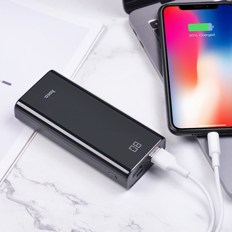 ✅Nowship - sạc pin dự phòng hoco j45-10000mah vỏ nhôm có đèn LED báo dung lượng pin sạc nhanh chính hãng