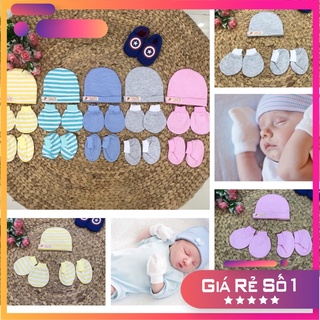 Bộ nón bao tay bao chân cho bé sơ sinh
