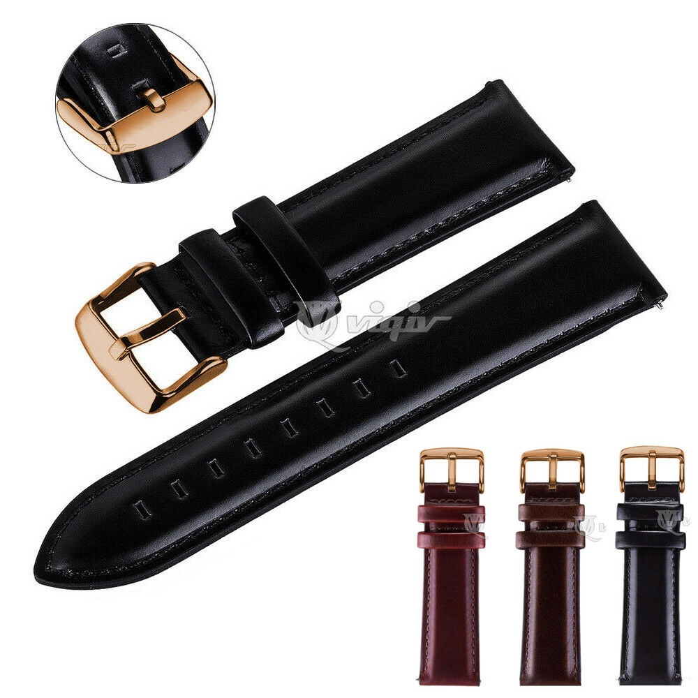 Dây Đồng Hồ Bằng Da Thật 18 20 22mm Kèm Chốt Tháo Gỡ Nhanh