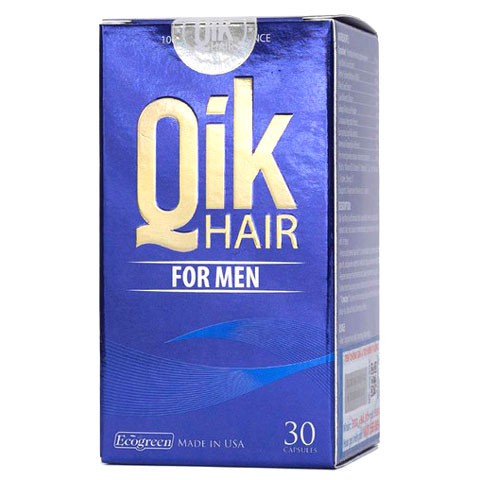 Qik Hair For Men - Hỗ trợ điều trị hói đầu ở nam giới, kích thích tóc mọc nhanh và chậm bạc tóc