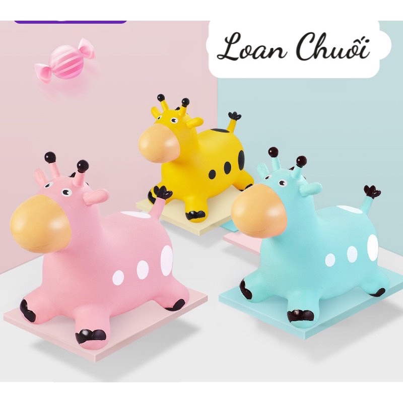 ĐỒ CHƠI THÚ NHÚN BƠM HƠI HÌNH CON BÒ CHO BÉ - CHIGIASI68