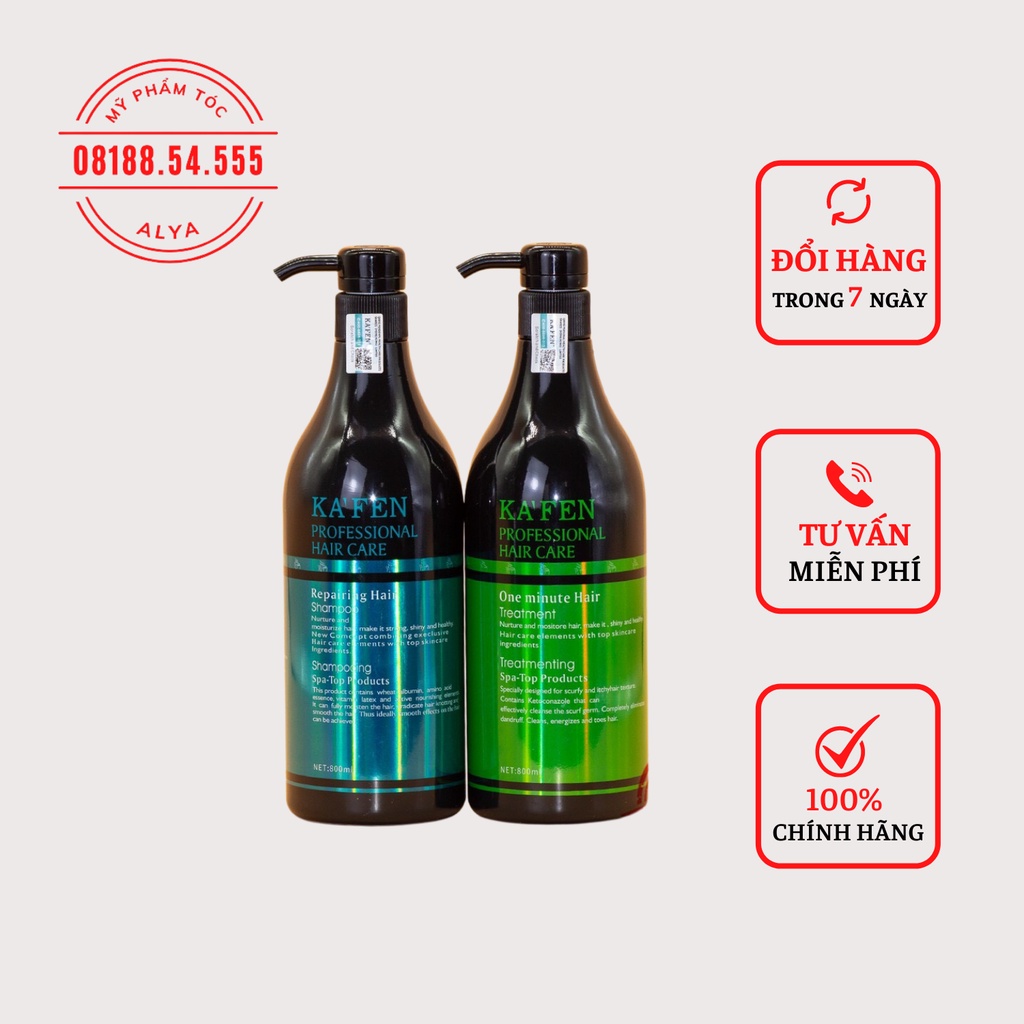 Cặp dầu gội xả Kafen Hoàn Hình 800ML | Phục Hồi Tóc Hư Tổn, Tóc Nát, Tóc Yếu. Nhập khẩu và phân phối CTY ALYA