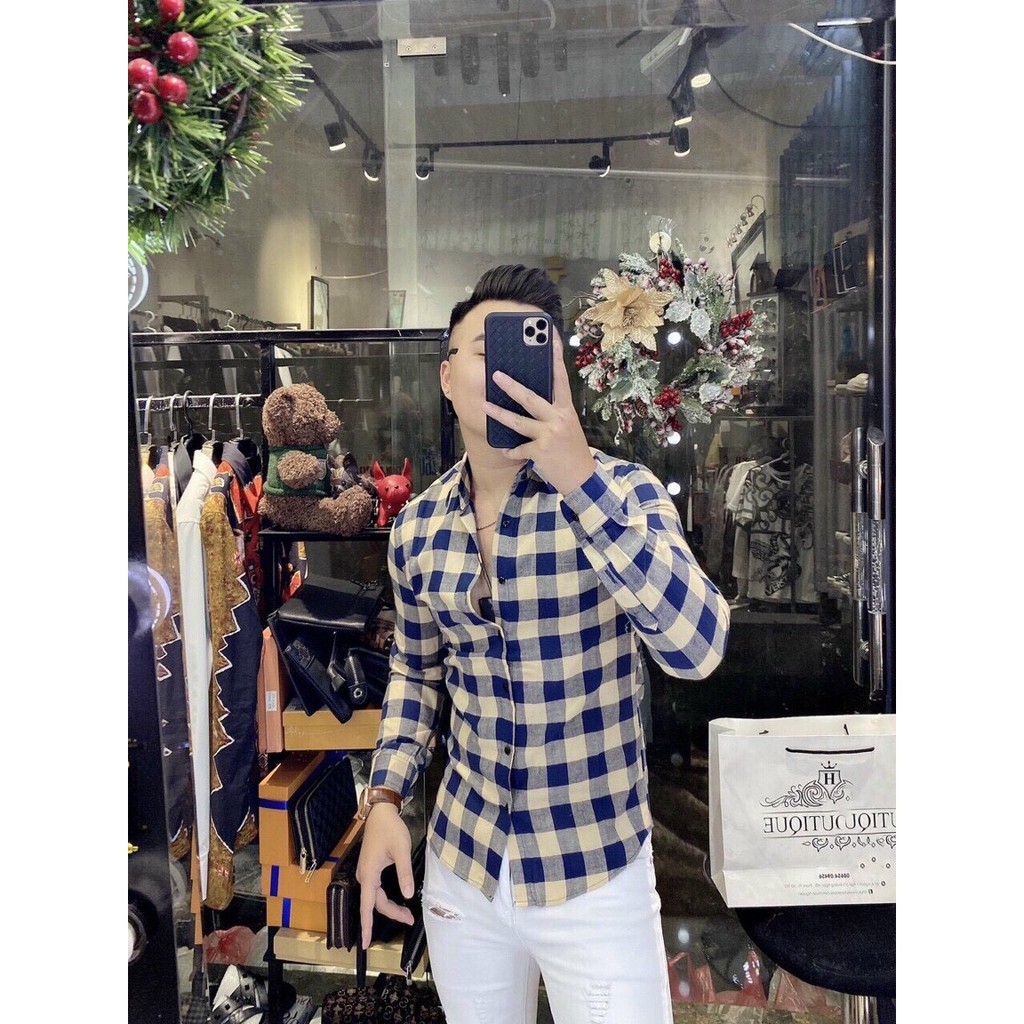 Áo Sơ Mi Nam Dài Tay 🔵 𝐅𝐑𝐄𝐄 𝐒𝐇𝐈𝐏 🔵 Sơ Mi Nam Vải Lụa Co Giãn Hàng Quảng Châu Thời Trang Hpfashion - Asmnhp012