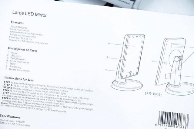 GƯƠNG ĐÈN LED TRANG ĐIỂM ĐỂ BÀN