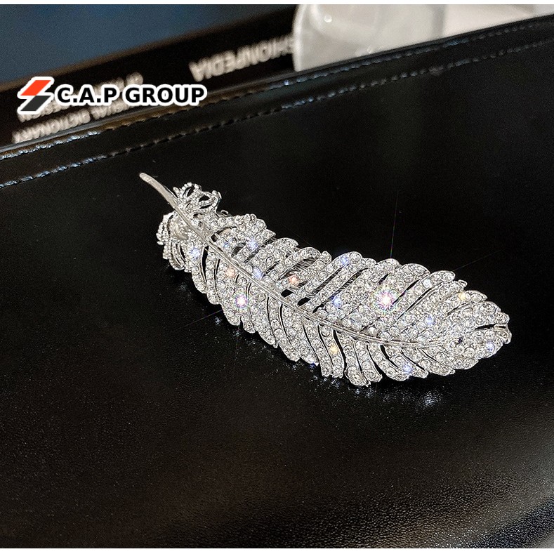 Kẹp tóc nữ Hàn Quốc cô dâu Lông Vũ đính đá lấp lánh xinh đẹp sang chảnh