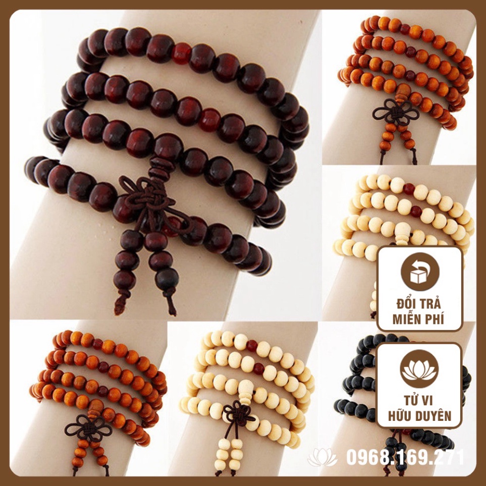 Vòng tay nữ gỗ Đàn Hương 💕FREESHIP💕 tràng 108 hạt đeo tay thanh lịch, gỗ cao cấp, Đổi trả miễn phí, Xem Tử vi hữu duyê