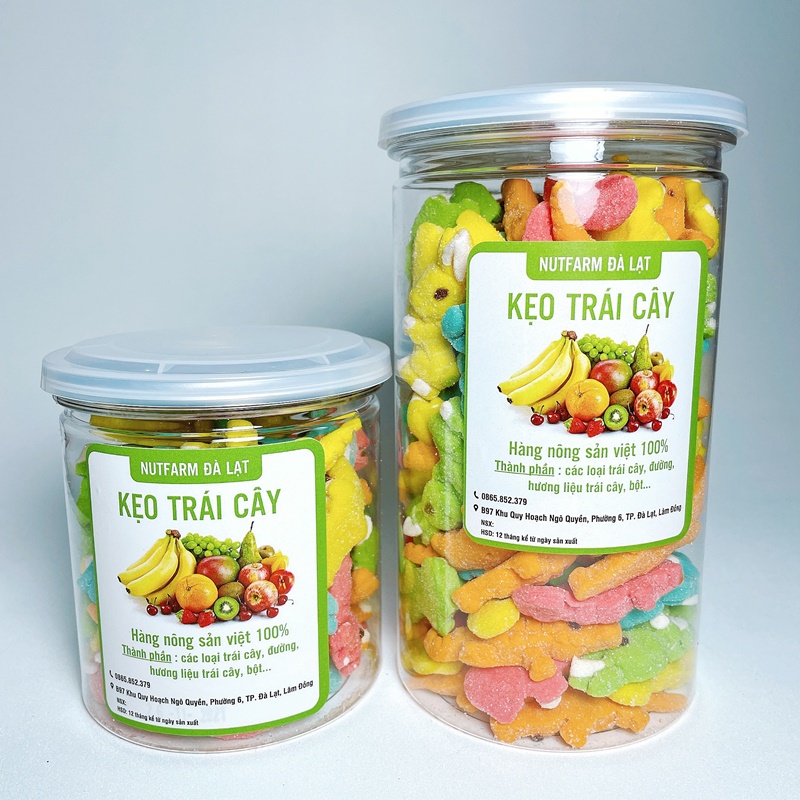 400GR KẸO DẺO HƯƠNG TRÁI CÂY MIX NHIỀU LOẠI HÌNH CON THÚ | NUTFARM ĐÀ LẠT | ĐỒ ĂN VẶT