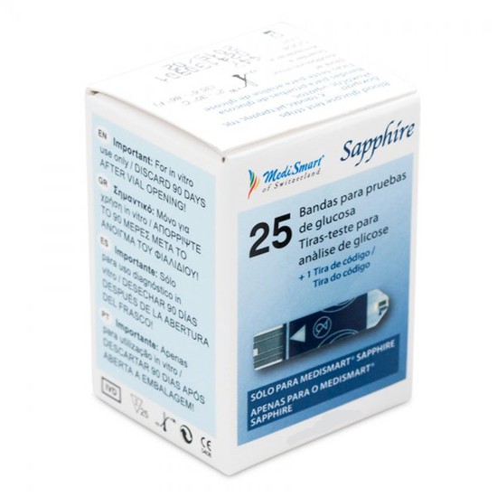 Que Thử Tiểu Đường, Đường Huyết MediSmart Sapphire [HỘP 25 VÀ 50 QUE]