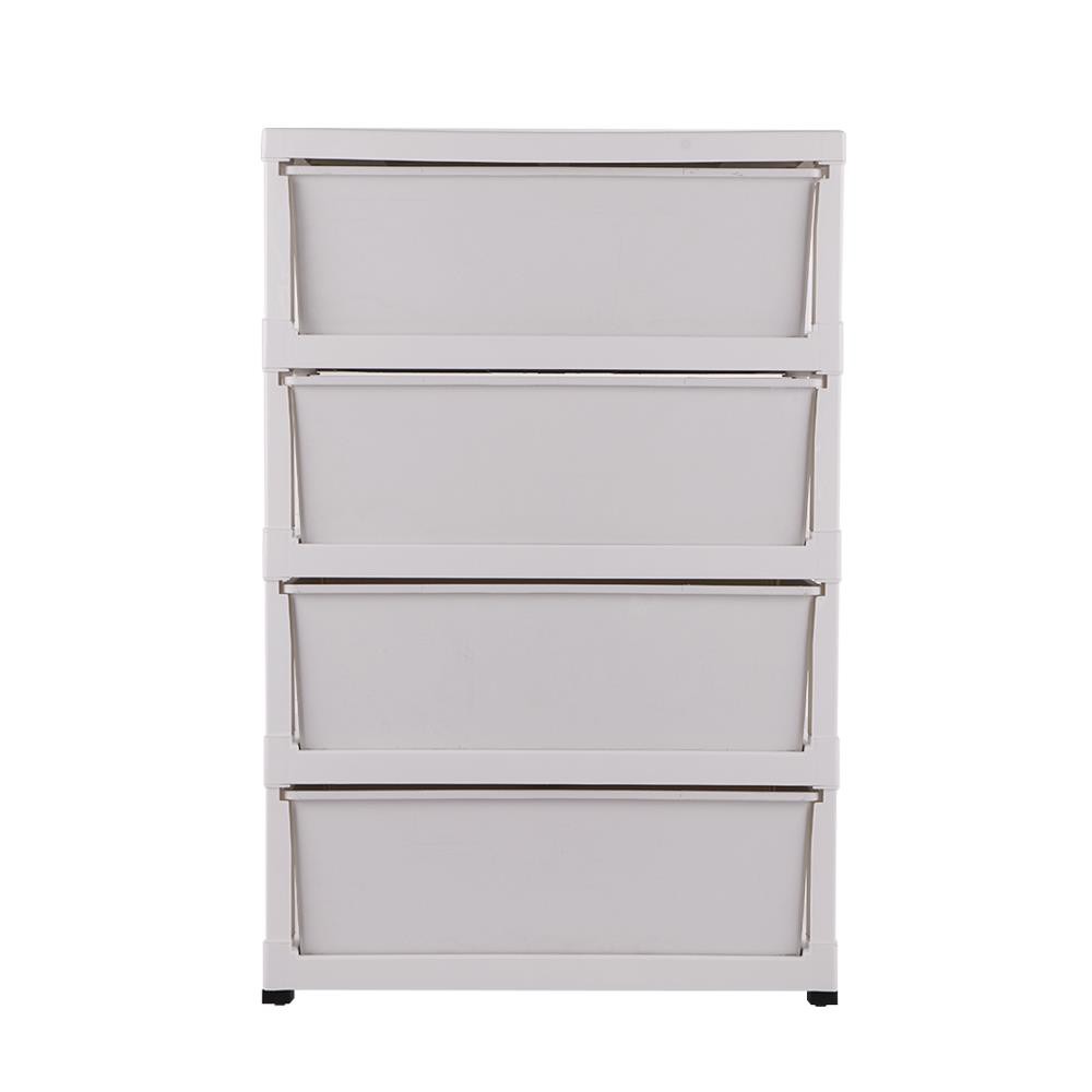 HomeBase STACKO Tủ nhựa đa năng 4 tầng có bánh xe Thái Lan W45xD56xH85cm Trắng