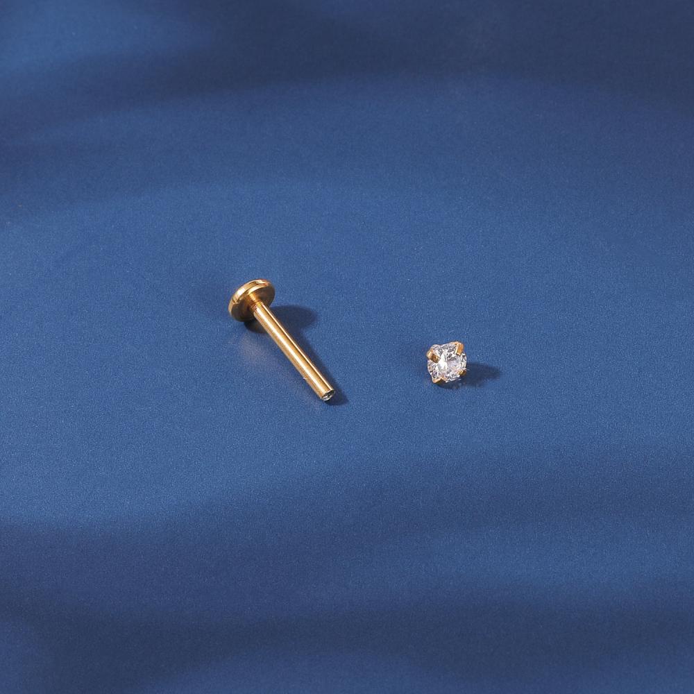 1 Khuyên Xỏ Cơ Thể Chất Liệu Thép Không Gỉ 10mm 2 / 3 / 4 / 5 / 6mm 18G / 16G