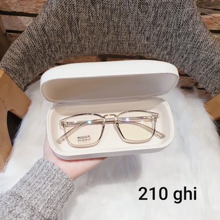 Gọng kính nhựa vuông 210- kính mắt nam nữ lắp sẵn 0 độ- tặng hộp.